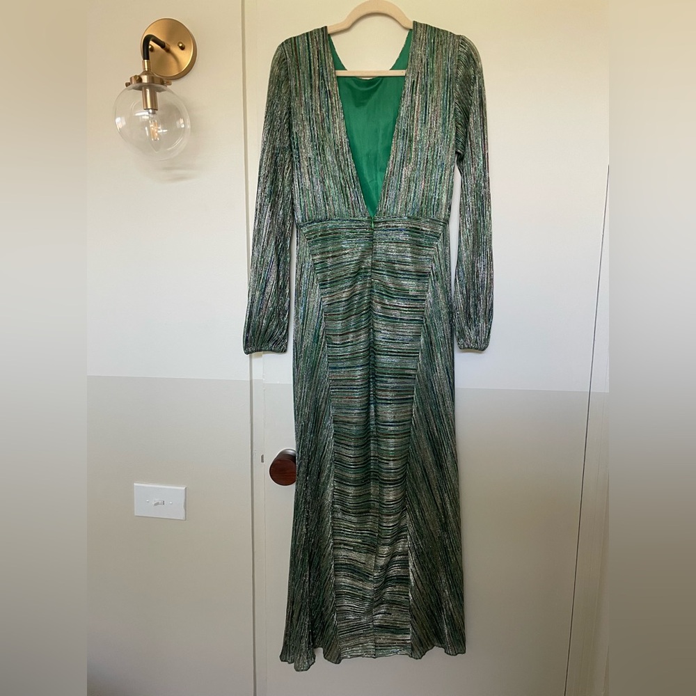 Rotate Birger Christensen Lisa Lurex Maxi Dress – Size 4 - Picture 5 of 9